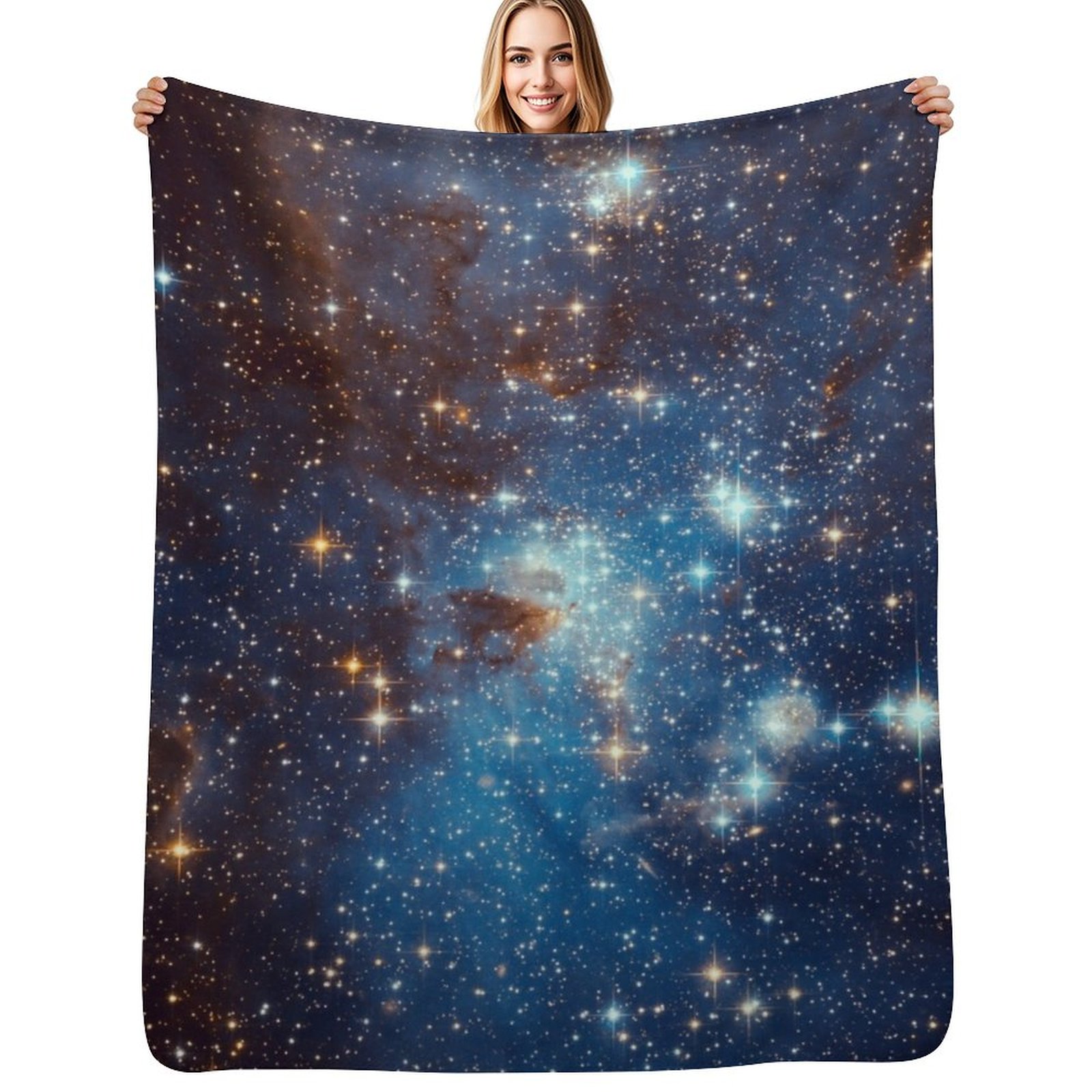 Space Blanket Heavy - Плед с изображением голубых звезд и