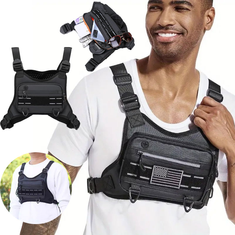 Outdoor Adventure Vest - Уличная нагрудная сумка для мужчин, передняя